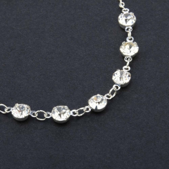 Crystal Ankle Bracelet Silver Tone Anklet New - Picture 3 of 3